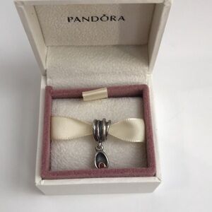 Pandora 925 Silver & 14K Gold Genesis Rhodolite Dangle Charm Retired Rare